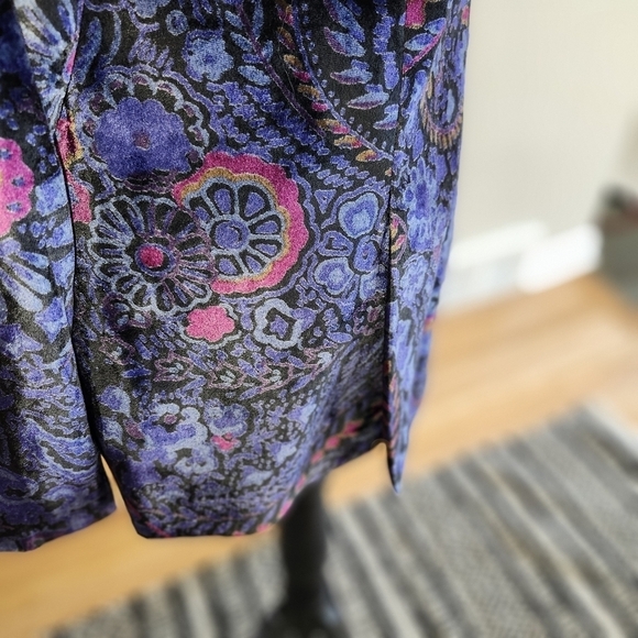 LOFT Velvet Purple paisley Blazer - Picture 5 of 6